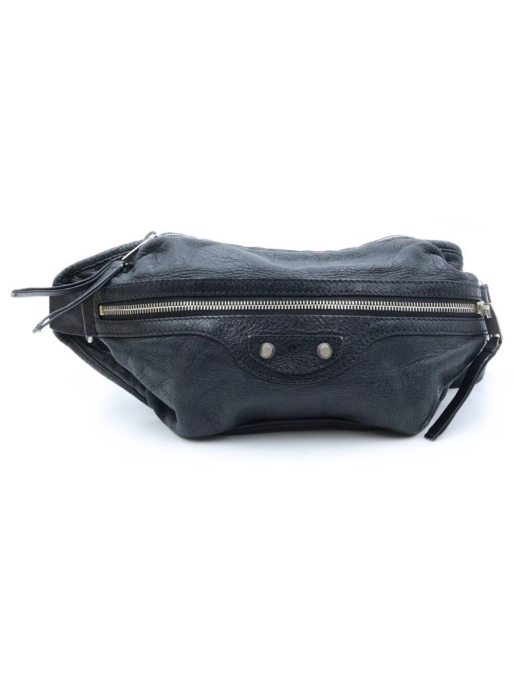 Balenciaga Neo Rift Waist Bag Black Leather Silver